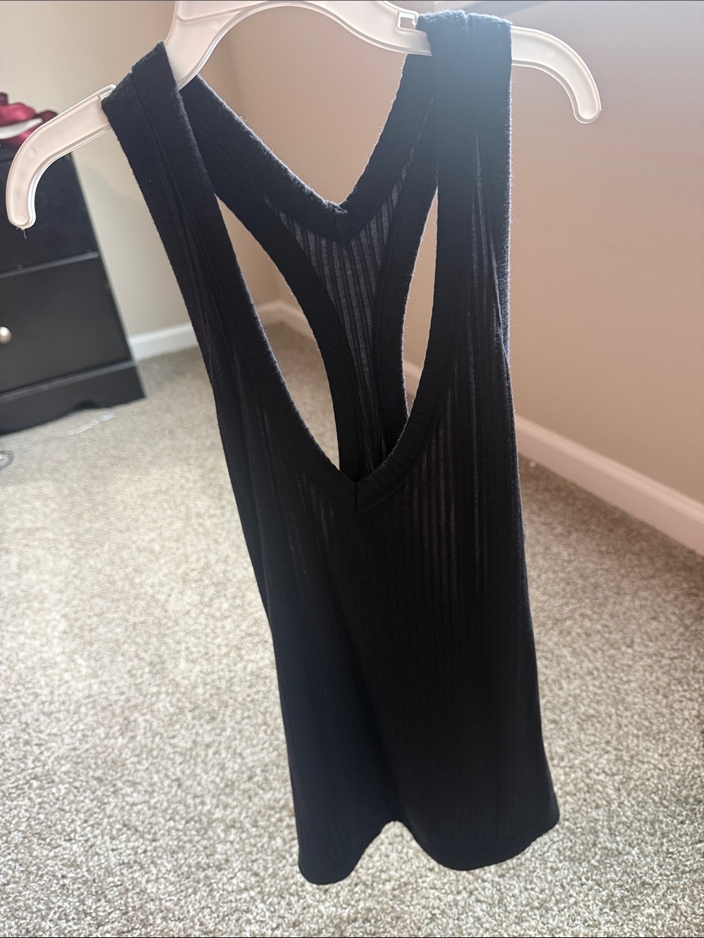 Athleta Black Ribbed Racerback Tank